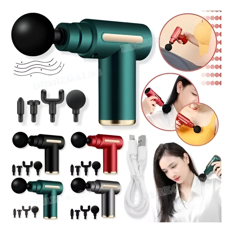Pistola Masajeador Masaje Percutor Recargable