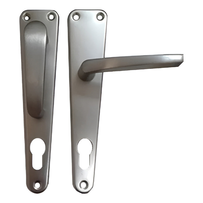 Manilla De Aluminio Plateada Para Puerta Fija Movil