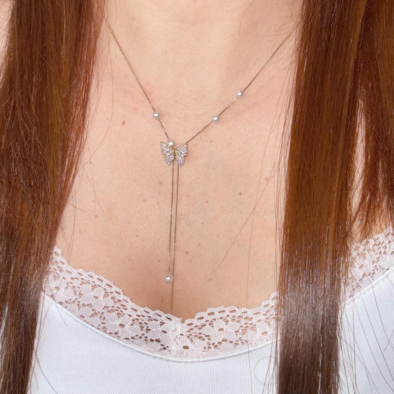 Cadena Collar Dije Damas De Mariposa Acero Inoxidable