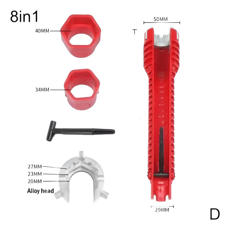 Llave Ayudante Plomero Fontanero Canilla 8 En 1