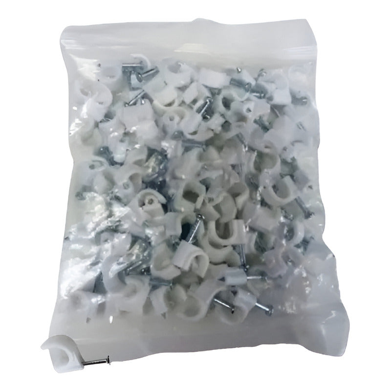 Grapas Plásticas Para Cable 10mm Bolsa 100unidades