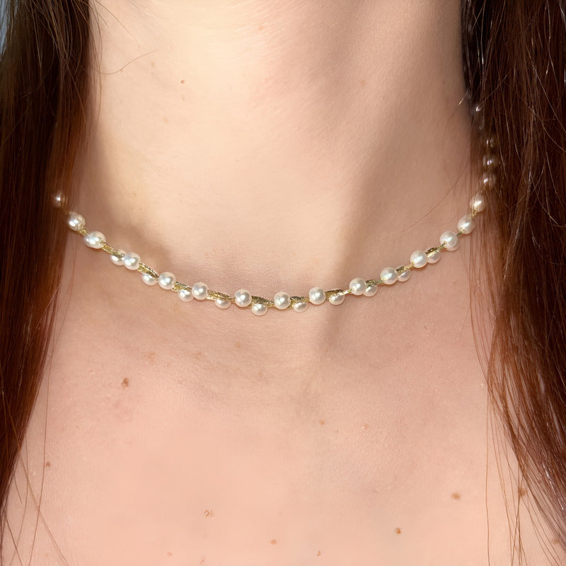 Cadena De Dama Detalles De Perlas