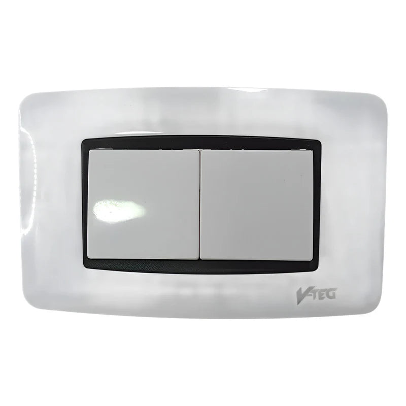 Apagador Interruptor Doble Moderno Blanco Botón