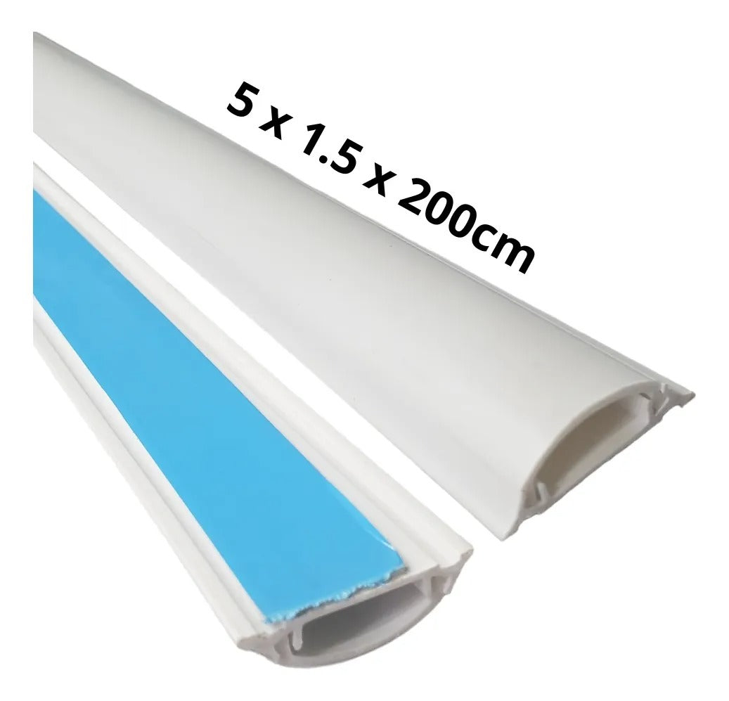 Canaleta Pvc Para Piso Autoadhesiva 5 X 1,5 X 200cm