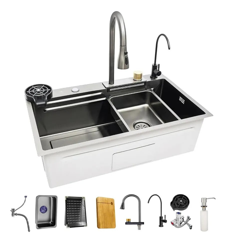 Fregadero Lavaplatos Lujo Acero Inoxidable Multifuncional 75x46 Cm