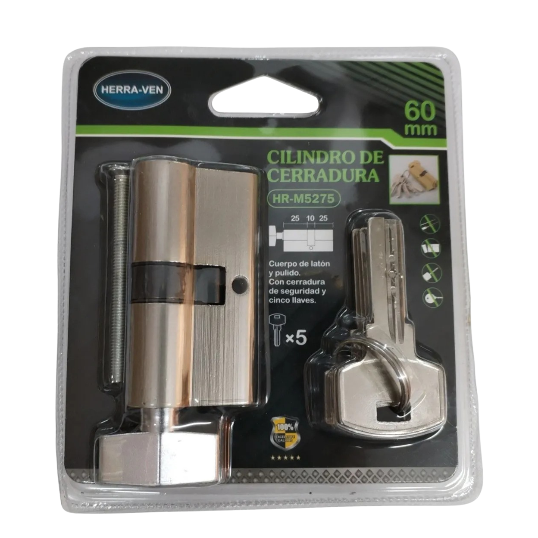 Cilindro Multilok Pera 60 Mm Tipo Mariposa 5 Llaves De Seguridad
