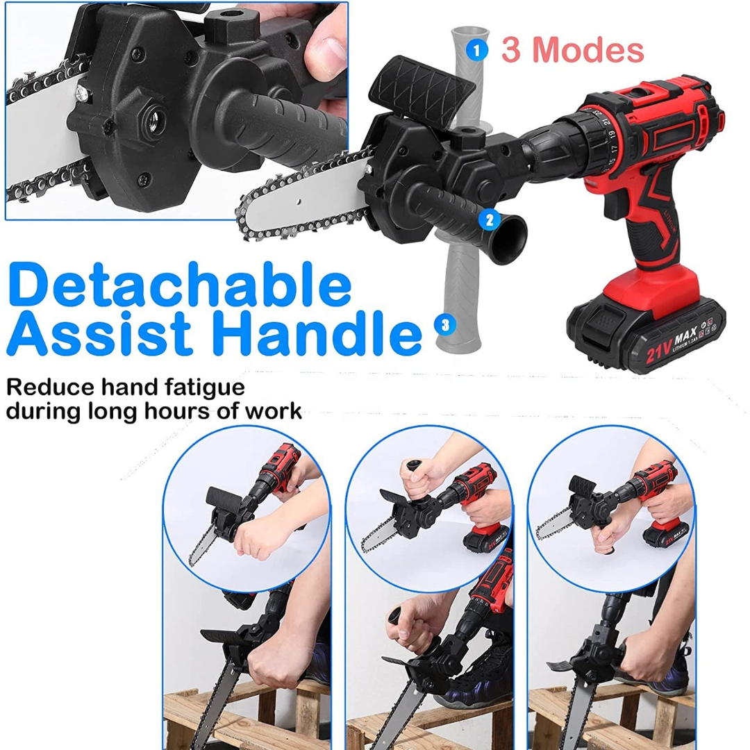 Convertidor De Taladro De Mano A Mini Sierra De Cadena 6 Pulgadas