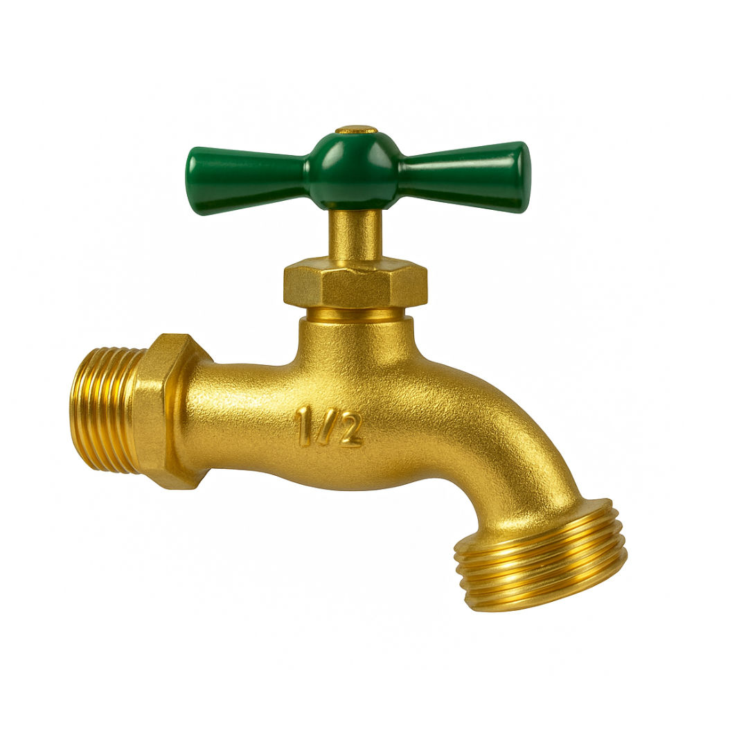 Llave De Chorro Para Manguera 1/2" Metálica Dorada JAPPY