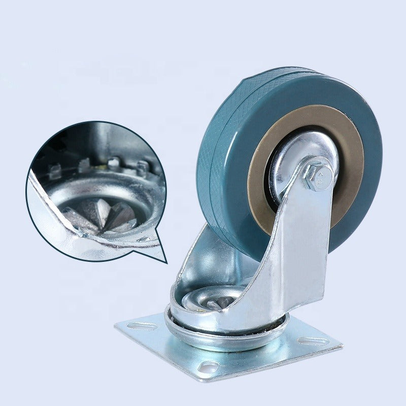 Rueda Giratoria o Loca De Goma Con Base 3"