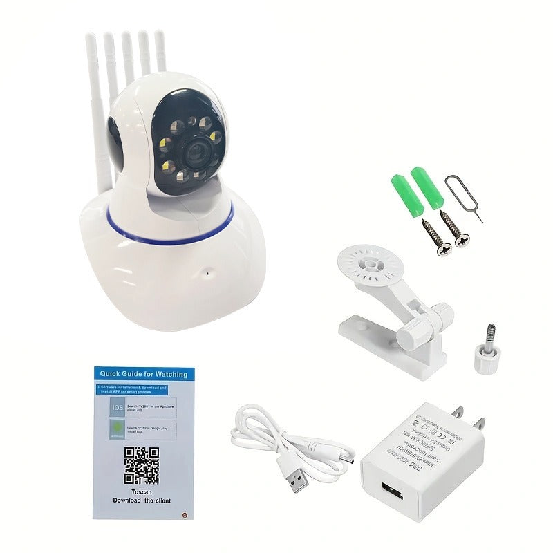 Camara De Seguridad Wifi Ip 1080p 5 Antenas HD