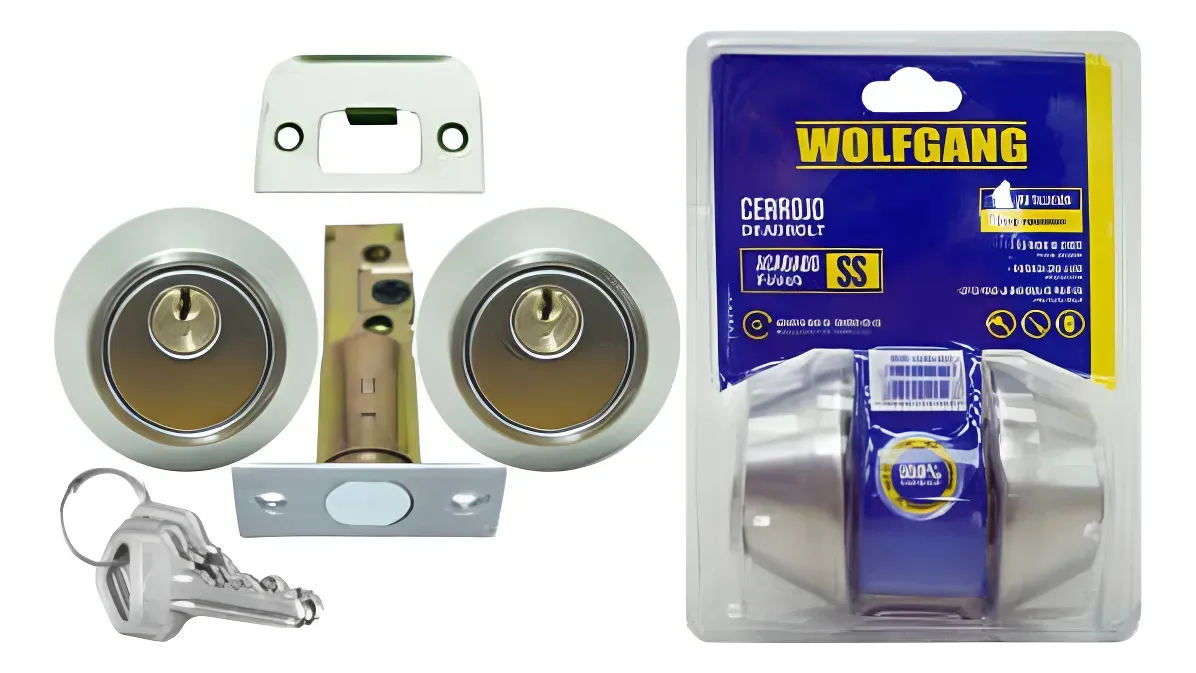 Cerradura Cerrojo con 3 Llaves Marca Wolfgang