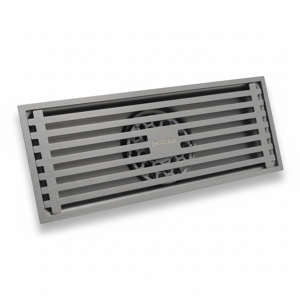 Rejilla Centro Piso Desague Drenaje 20x8 cm Acero Inoxidable