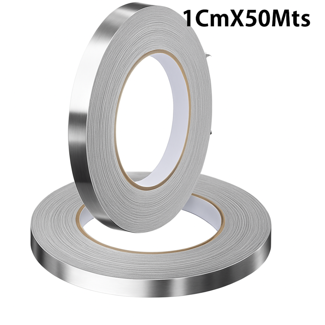 Cinta Decorativa Autoadhesiva 50mtrs Para Pared Plateada