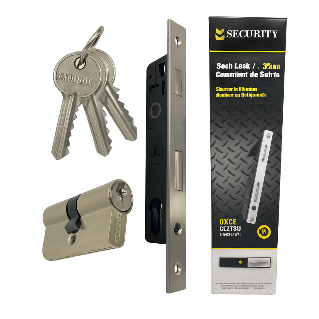 Cerradura Embutir 20mm Cilindro 3 Llaves Security
