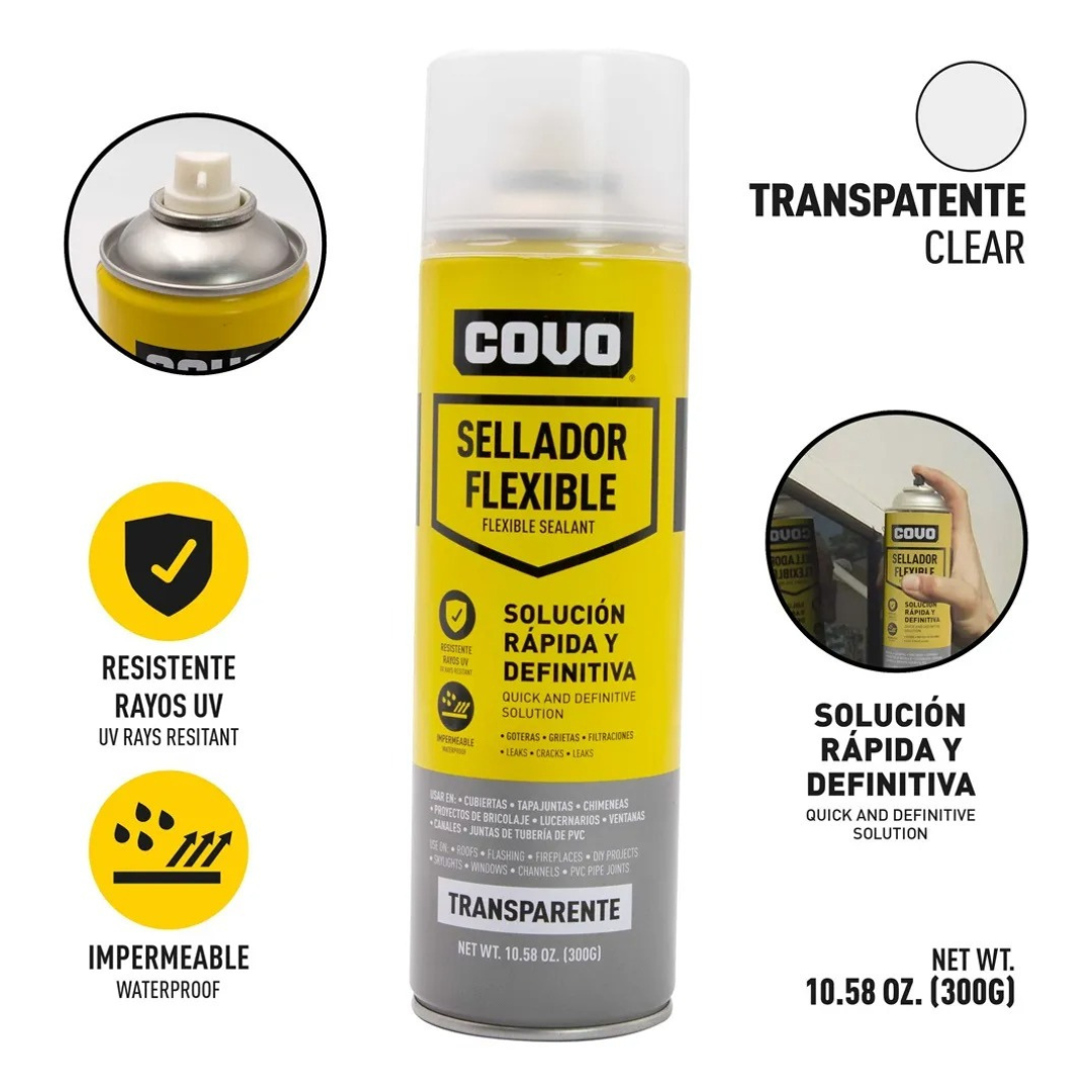 Sellador Flexible Covo Tapa Goteras Grietas 310 Ml