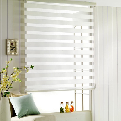 Persiana Tipo Cebra Blanca Roller 1 X 1.80 Cenefa 6cm