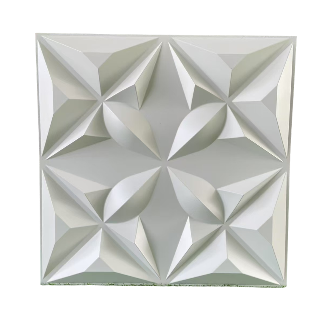 Panel Lámina Pvc Decorativo 3d Plástico Triangular 50x50