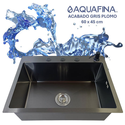 Fregadero Lavaplatos Gris Plomo 60x45cm Acero Inoxidable