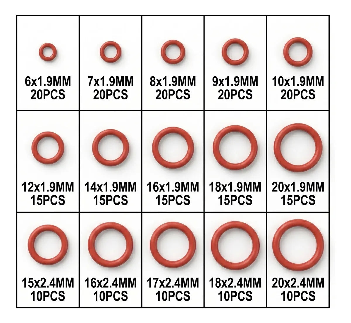 Sellos O-ring Siliciona Juntas Toricas 225 Medidas