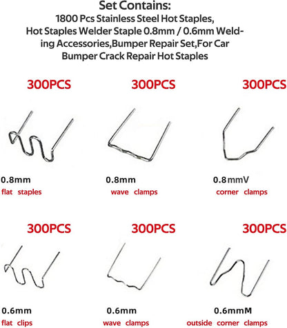 Grapas Para Pistola Soldadora Plastico Parachoques 1800 Pzas