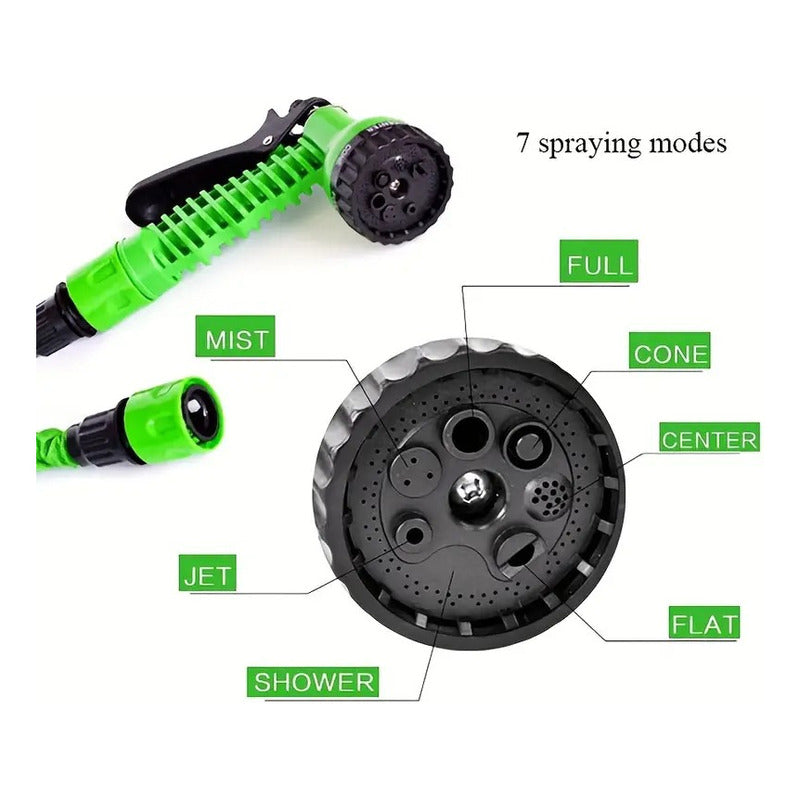 Manguera De Jardín Extensible Con Pistola 15 Mts