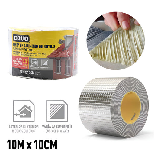 Cinta Para Impermeabilizar De Aluminio De Butilo Covo 10m x 10cm