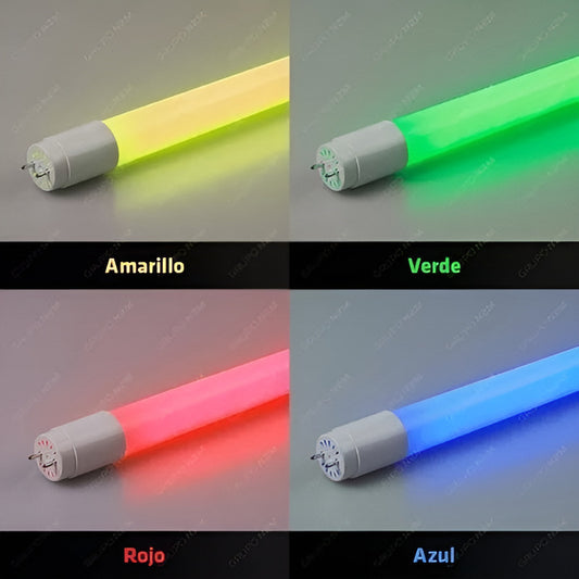 Bombillos Tubo Led T8 Multivoltaje 25w 1.20m De Colores