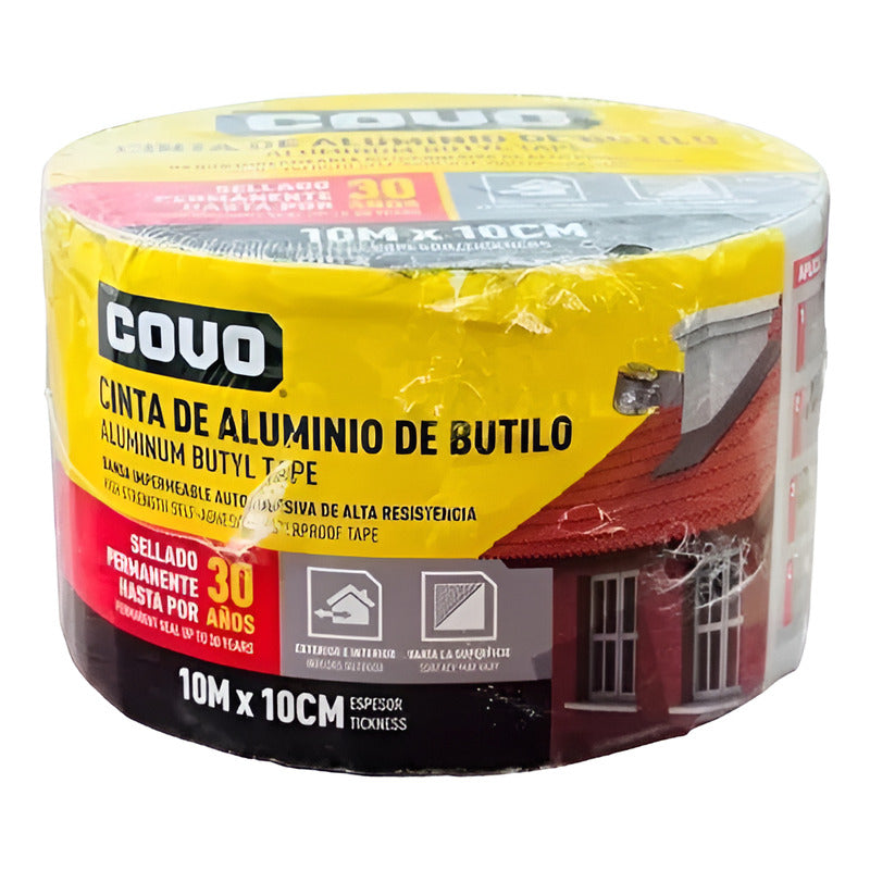 Cinta Para Impermeabilizar De Aluminio De Butilo Covo 10m x 10cm
