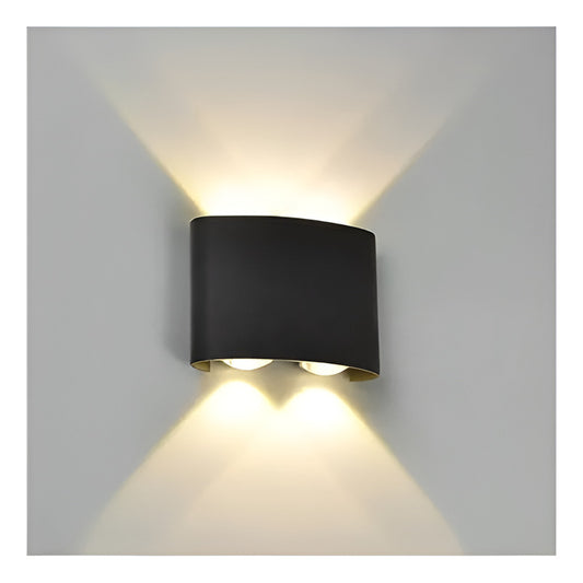 Aplique Lampara Led Lineal Doble Decorativo4w Aluminio Negra