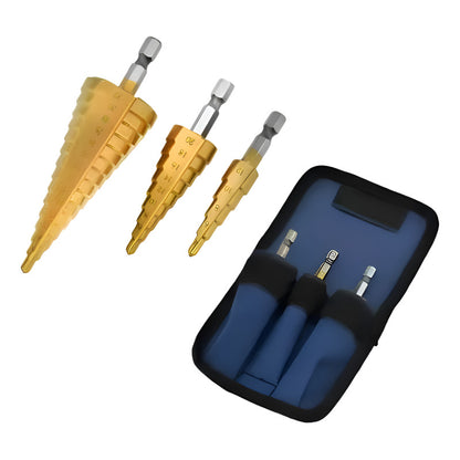 Set De 3 Brocas Mechas Cónicas Escalonadas Taladro 4-32mm Multimateriales