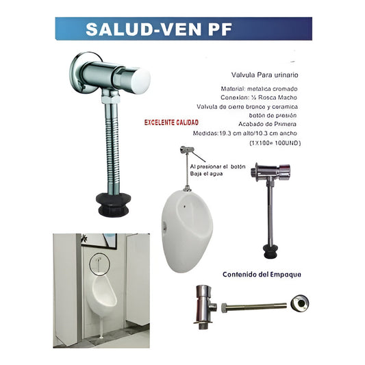 Llave Push Button Para Urinario Cierre Automático