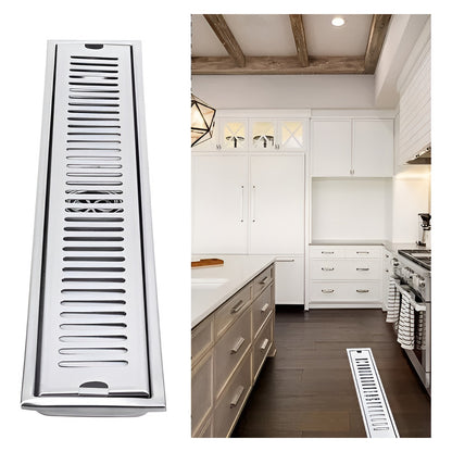 Rejilla Centro Piso Desagüe Drenaje Rectangular 50 X 10 Cm