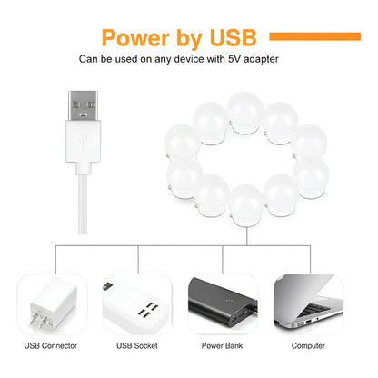 Bombillo Para Espejo De Maquillaje 10 Led Con Control Remoto