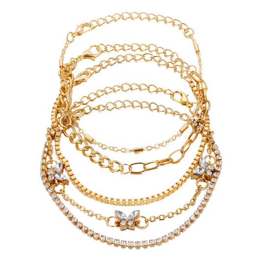 Set De Pulseras Mujer Metal Doradas