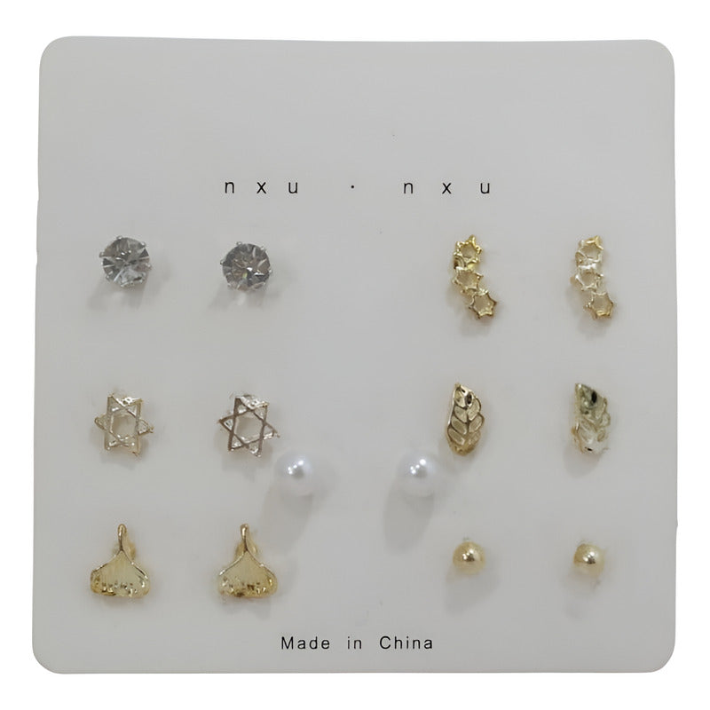 Zarcillo Moderno Tipo Perla Dorado Plateado Mujer Fashion