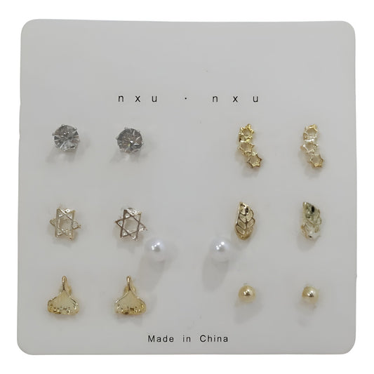 Zarcillo Moderno Tipo Perla Dorado Plateado Mujer Fashion