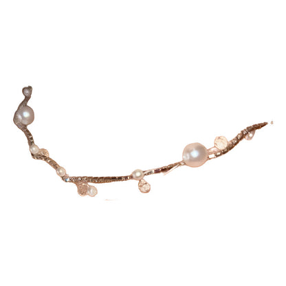 Cadena Collar Para Damas Detalles De Perlas Acero Inoxidable