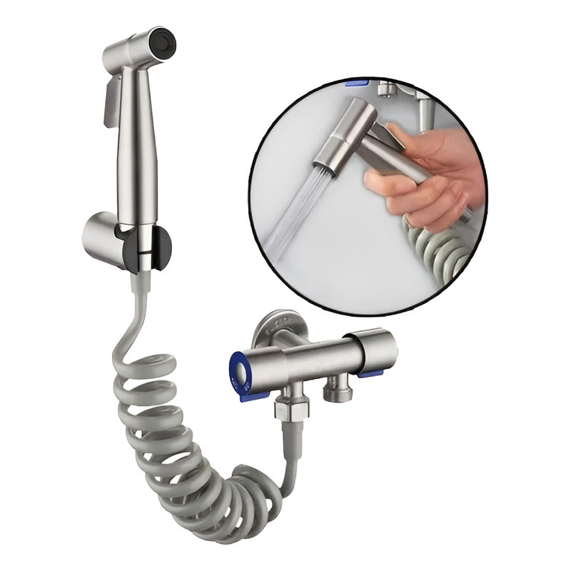 Kit Ducha Tipo Teléfono Bidet Llave Arresto Doble