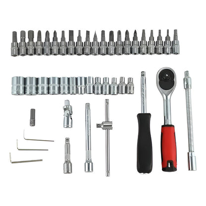 Juego De Dados Y Ratchet 1/4 46 Piezas Material Cr-v