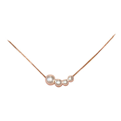 Cadenas Collar Dama 4 Perlas Acero Inoxidable