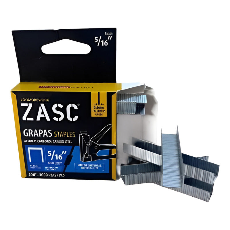 Grapas Planas Grapadora Manual 5/16 8mm Caja De 1000 Pzas