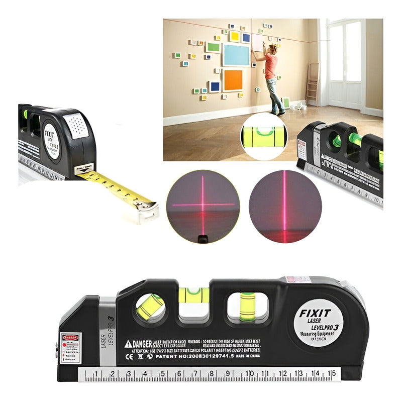 Medidor Nivel Laser Multiusos Con Cinta Métrica