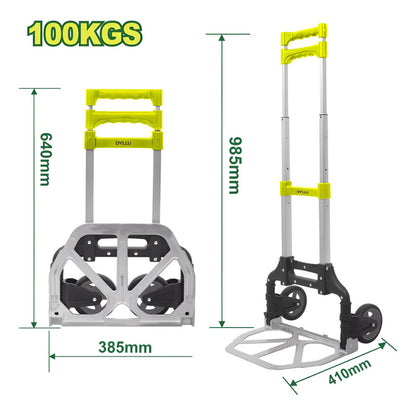 Carretilla Portátil Plegable De Mano Metálica Carga 100 Kgs