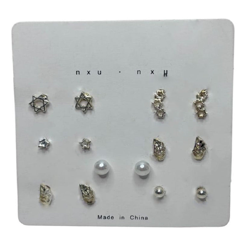 Zarcillos De Moda Diseño Mujer Trendy 7par