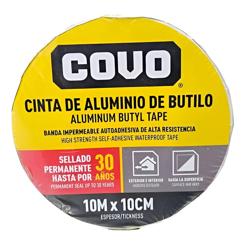 Cinta Para Impermeabilizar De Aluminio De Butilo Covo 10m x 10cm
