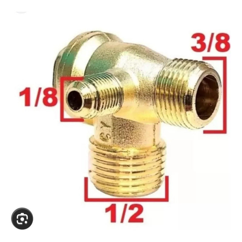 Válvula Check Para Compresor Anti Retorno 3/8 X 1/2