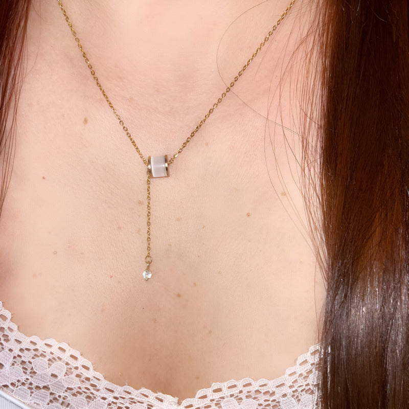 Cadena Collar Dije Para Damas Elegante Acero Inoxidable