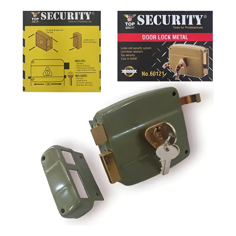 Cerradura Sobreponer Cilindro Fijo Puerta Reja Hierro