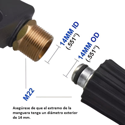 Pistola Corta Para Hidrojet Pico Corto 3200psi Con 5 Puntas