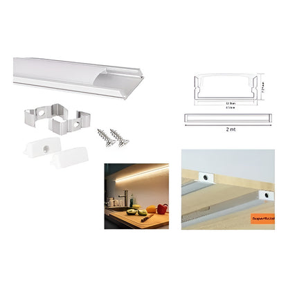 Perfil Led Riel Superficial Para Cinta Led Aluminio 2 Metros
